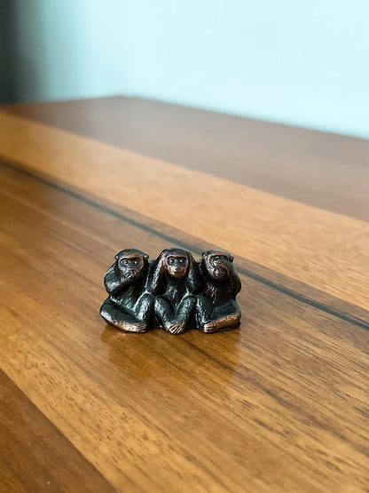 LES TROIS SINGES SAGES – FIGURINE EN CUIVRE